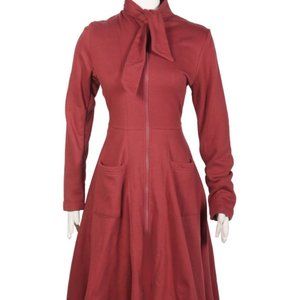 Lena Retro Vintage Coat in Rust Red by Effie's Heart